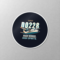 Thumbnail for Dornier 228-212 - Cartoon - Circle Sticker - Close-up