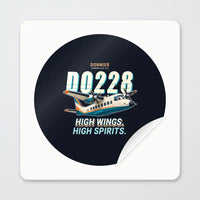 Thumbnail for Dornier 228-212 - Cartoon - Circle Sticker - Peel