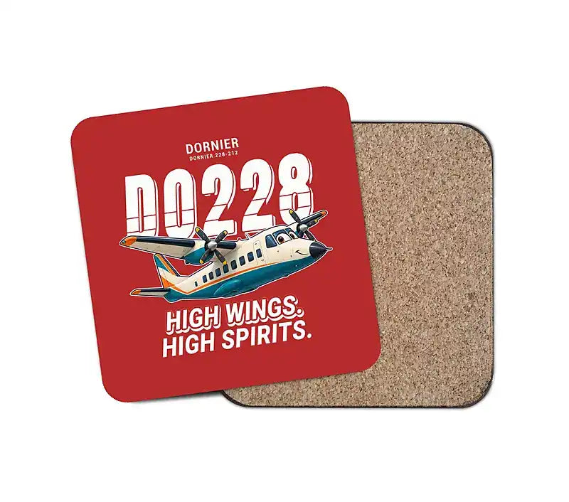 Dornier 228-212 - Cartoon - Coaster - Red