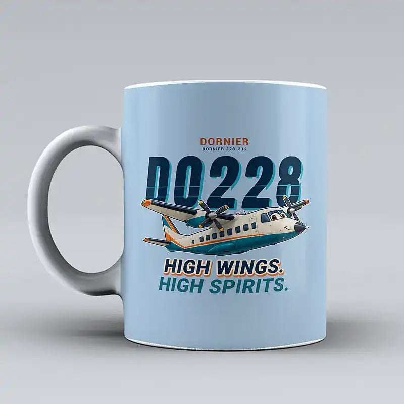 Dornier 228-212 - Cartoon - Mug - Light Blue