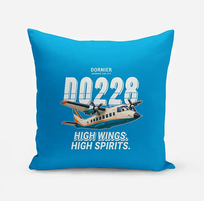 Dornier 228-212 - Cartoon - Pillow - Turquoise