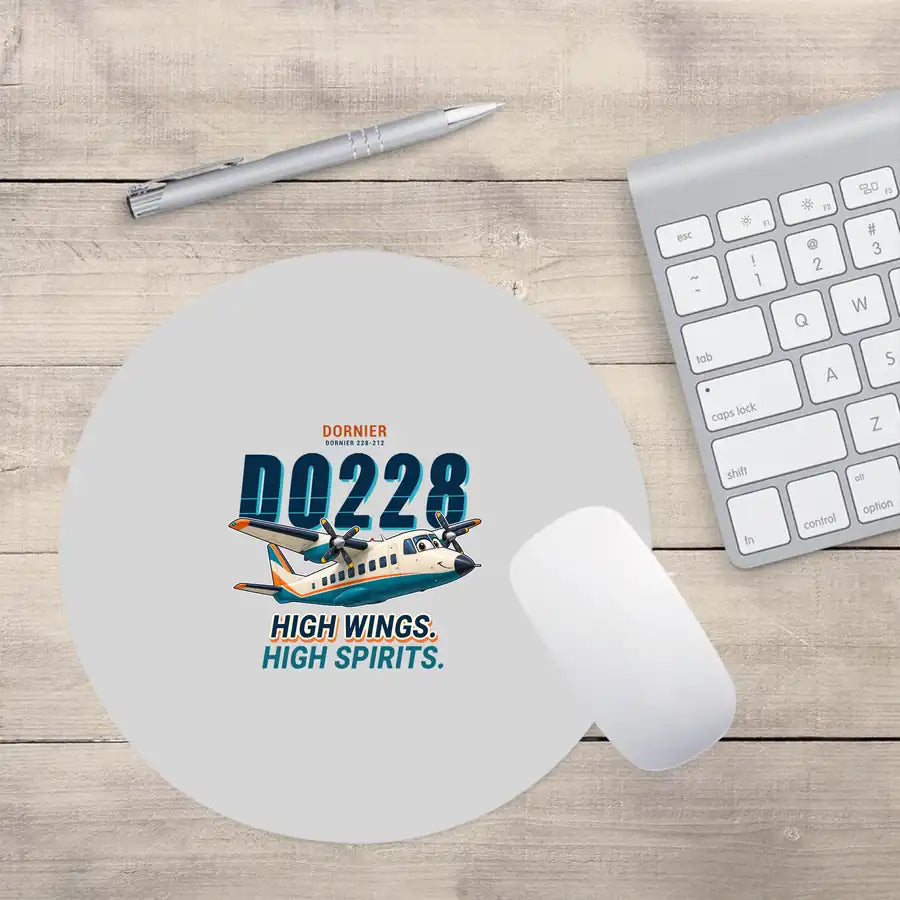 Dornier 228-212 - Cartoon - Round Mouse Pad - Light Gray