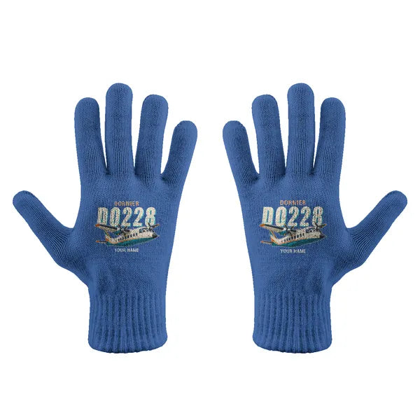 Dornier 228-212 - Gloves - Full - Cartoon + Name - Blue