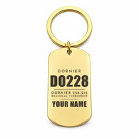 Thumbnail for Dornier 228-212 - Key Chain - Tag + Name - Gold
