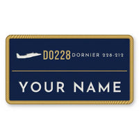 Thumbnail for Dornier 228-212 Patches - Rectangle + Name - Navy Gold