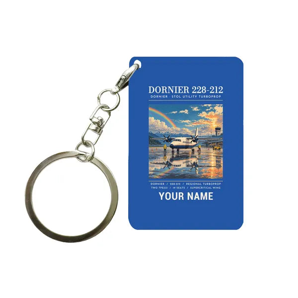 Dornier 228-212 - Poster + Name - Key Chain - Blue