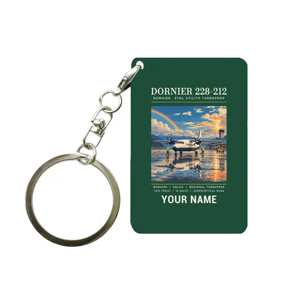 Dornier 228-212 - Poster + Name - Key Chain - Dark Green