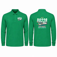 Thumbnail for Dornier 228-212 Premium Polo T-Shirts - Cartoon - Long Sleeve - Green