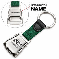Thumbnail for Dornier 228-212 - Seat Belt Key Chain - Tag + Name - Green