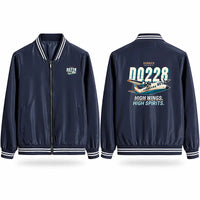 Thumbnail for Dornier 228-212 Stylish Jackets - Baseball Collar - Cartoon - Navy Blue