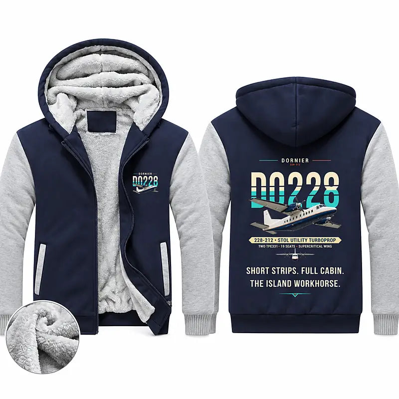 Dornier 228-212 Zipped Sweatshirts - Original - Navy & Gray