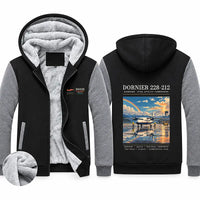 Thumbnail for Dornier 228-212 Zipped Sweatshirts - Poster - Black & Gray