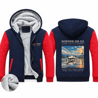 Thumbnail for Dornier 228-212 Zipped Sweatshirts - Poster - Navy & Red
