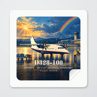 Thumbnail for Dornier D328-100 - 3D + Name - Square Sticker - Peel