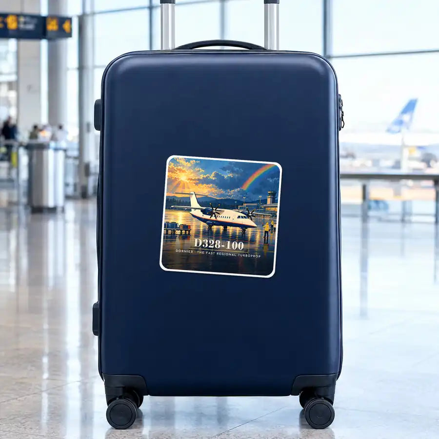 Dornier D328-100 - 3D - Square Sticker - Suitcase