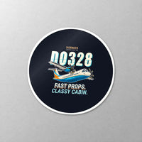 Thumbnail for Dornier D328-100 - Cartoon - Circle Sticker - Close-up