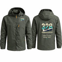 Thumbnail for Dornier D328-100 Stylish Jackets - Hooded Windbreaker - Original - Olive Green