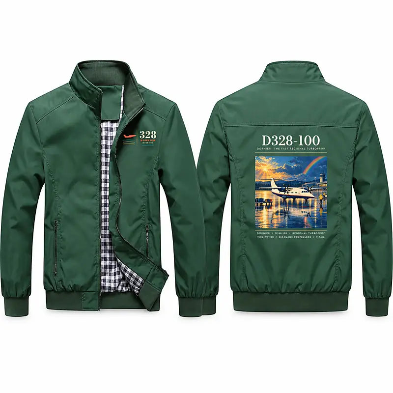 Dornier D328-100 Stylish Jackets - Stand Collar - Poster - Green