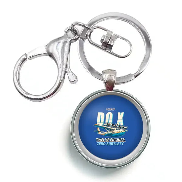 Dornier Do X - Cartoon - Circle Key Chain - Blue