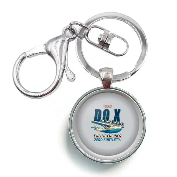 Dornier Do X - Cartoon - Circle Key Chain - Light Gray