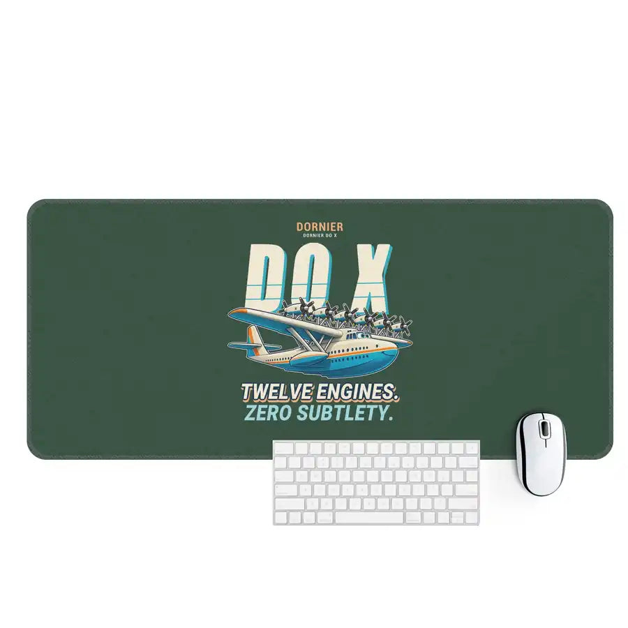 Dornier Do X - Cartoon - Desk Mat - Dark Green