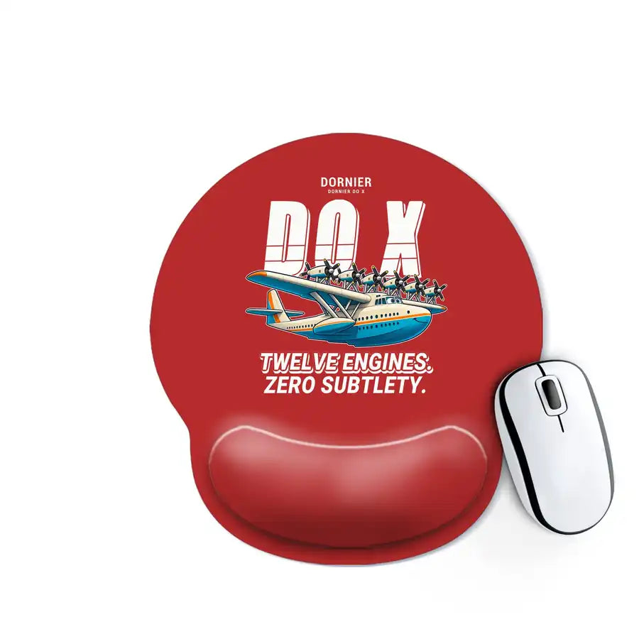 Dornier Do X - Cartoon - Ergonomic Mouse Pad - Red