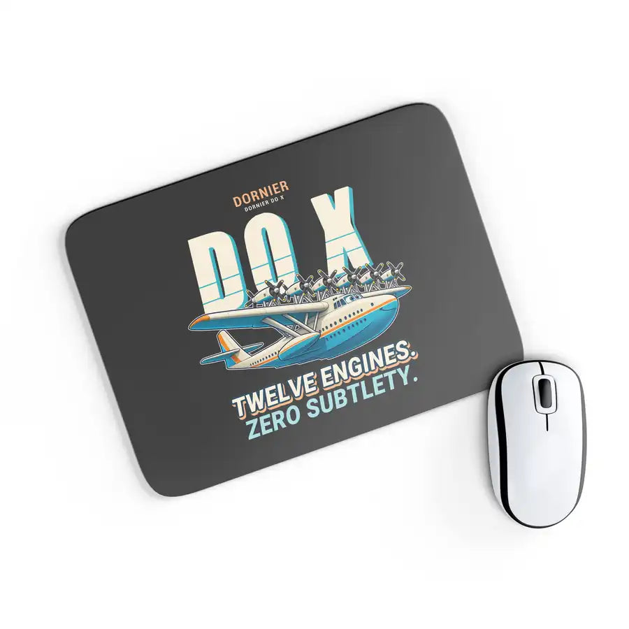 Dornier Do X - Cartoon - Mouse Pad - Black