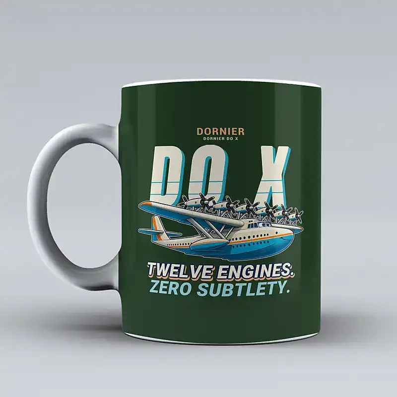 Dornier Do X - Cartoon - Mug - Dark Green