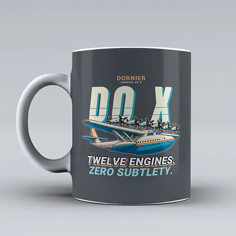 Dornier Do X - Cartoon - Mug - Gray