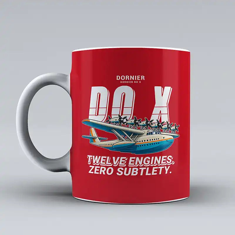 Dornier Do X - Cartoon - Mug - Red
