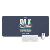 Thumbnail for Dornier Do X - Cartoon + Name - Desk Mat - Navy Blue