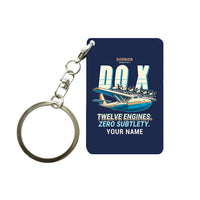 Thumbnail for Dornier Do X - Cartoon + Name - Key Chain - Navy Blue