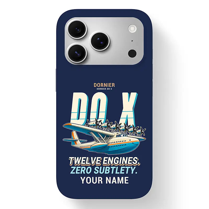 Dornier Do X - Cartoon + Name - MagSafe iPhone 17 Pro - Navy Blue