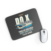 Thumbnail for Dornier Do X - Cartoon + Name - Mouse Pad - Black