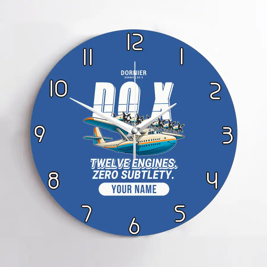 Dornier Do X - Cartoon + Name - No Frame - Blue