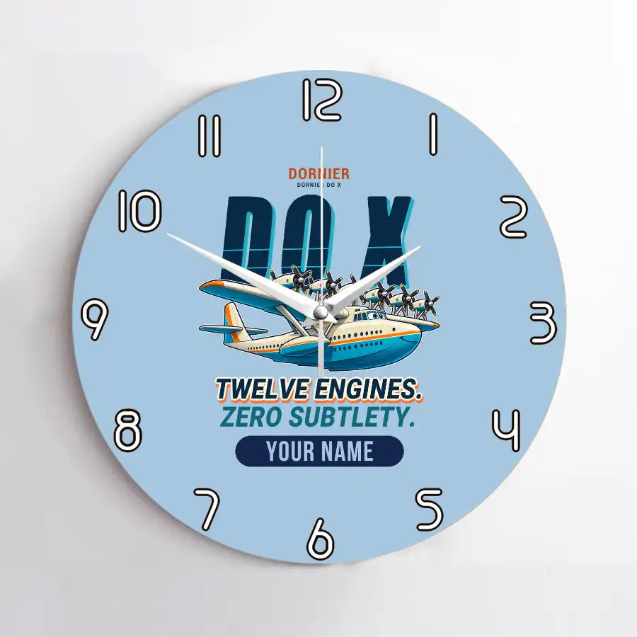 Dornier Do X - Cartoon + Name - No Frame - Light Blue