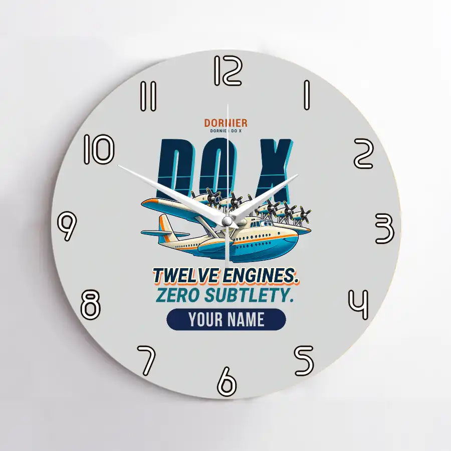 Dornier Do X - Cartoon + Name - No Frame - Light Gray