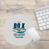 Thumbnail for Dornier Do X - Cartoon + Name - Round Mouse Pad - Light Gray