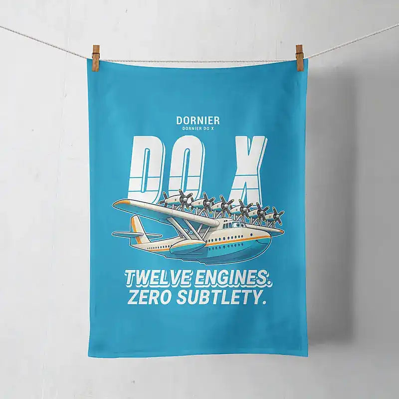 Dornier Do X - Cartoon - Towel - Turquoise