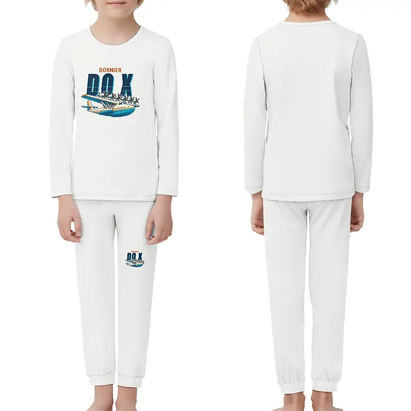 Dornier Do X - Children Pajamas - Cartoon Chest - White