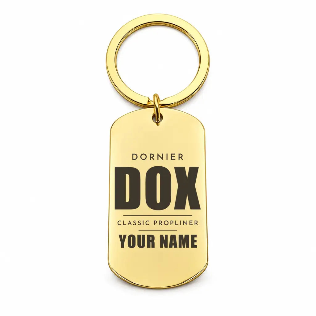 Dornier Do X - Key Chain - Tag + Name - Gold