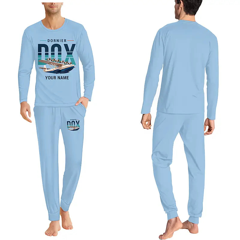 Dornier Do X - Men Pajamas - Original Chest + Name - Light Blue