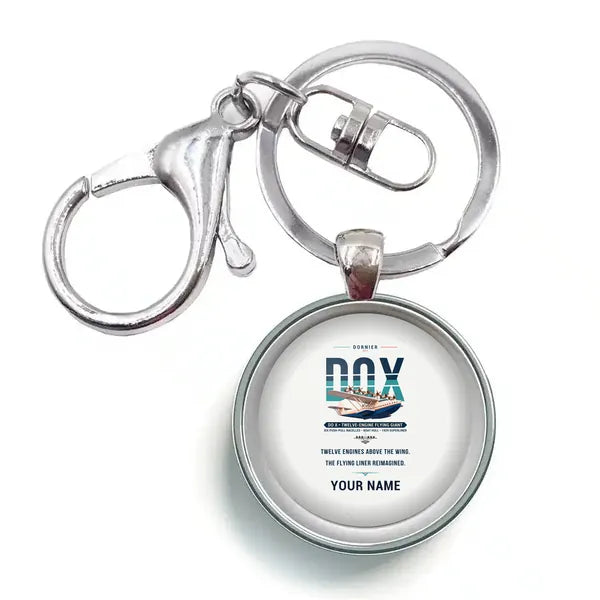 Dornier Do X - Original + Name - Circle Key Chain - White