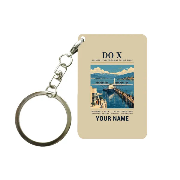 Dornier Do X - Poster + Name - Key Chain - Beige