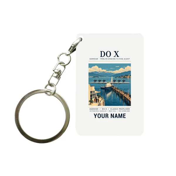 Dornier Do X - Poster + Name - Key Chain - White