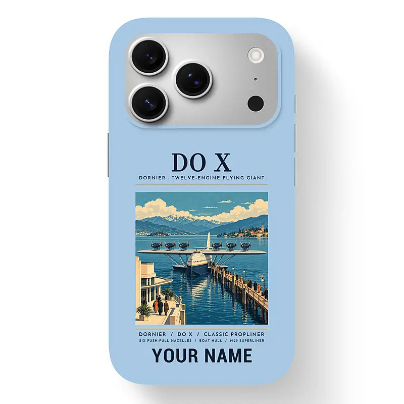 Dornier Do X - Poster + Name - MagSafe iPhone 17 Pro - Light Blue