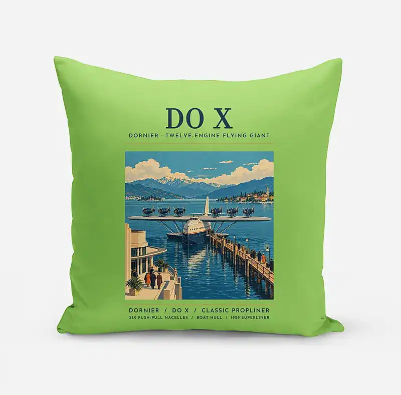 Dornier Do X - Poster - Pillow - Light Green