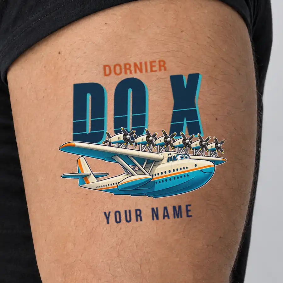 Dornier Do X - Tattoo - Cartoon + Name - Man