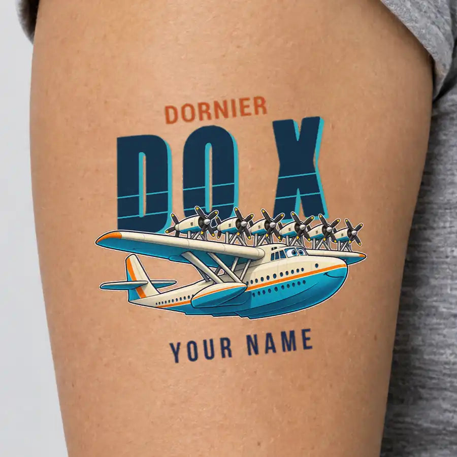 Dornier Do X - Tattoo - Cartoon + Name
