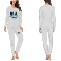 Thumbnail for Dornier Do X - Women Pajamas - Cartoon Chest + Name - Light Gray